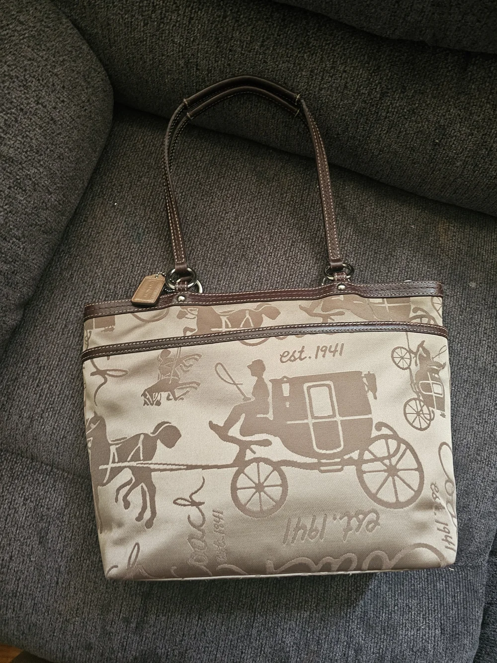 Coach Brown Signature Tote Bag